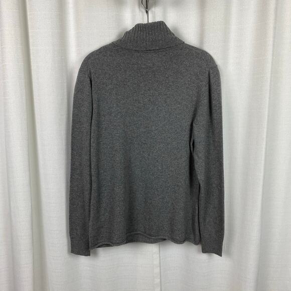 Lafayette 148 Gray Turtleneck Long Sleeve Wool&Cashmere Sweater Sz.L - Picture 6 of 9